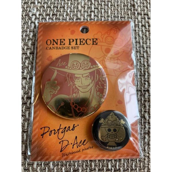 ☆ ONE PIECE ワンピース 麦わらストア 箔押し 缶バッジ セット エース