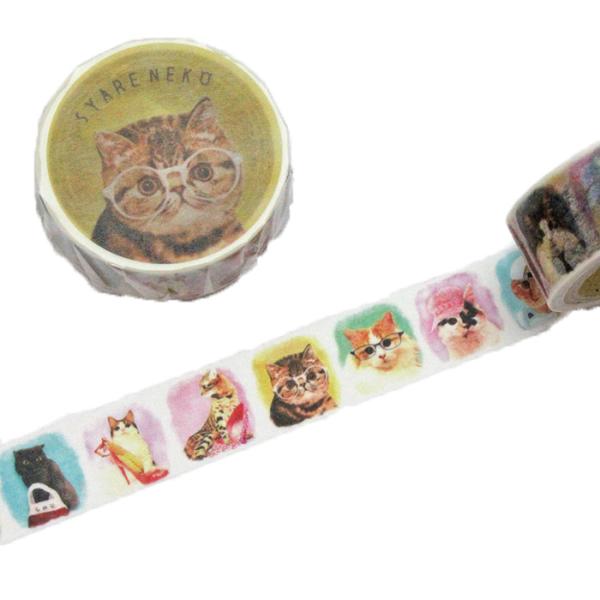 とことこサーカス マスキングテープねこ「SYARENEKO1」猫柄 キャット