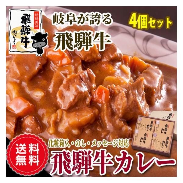 レトルトカレー 肉 ギフト カレー  飛騨牛カレー 220g×4箱 化粧箱入 進物 お礼 贈答品 簡...