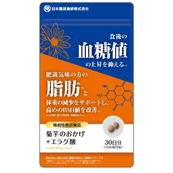 訳あり賞味期限：2026年12月5日 機能性表示食品 菊芋のおかげ＋エラグ酸 180粒 アルミ袋入り 日本糖尿食研