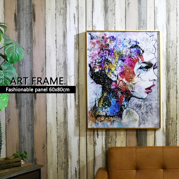 アートパネル 60×80 水晶絵 KH890 ポップアート 人物 女性 壁掛けパネル 絵 玄関 インテリア ギフト モダン おしゃれ