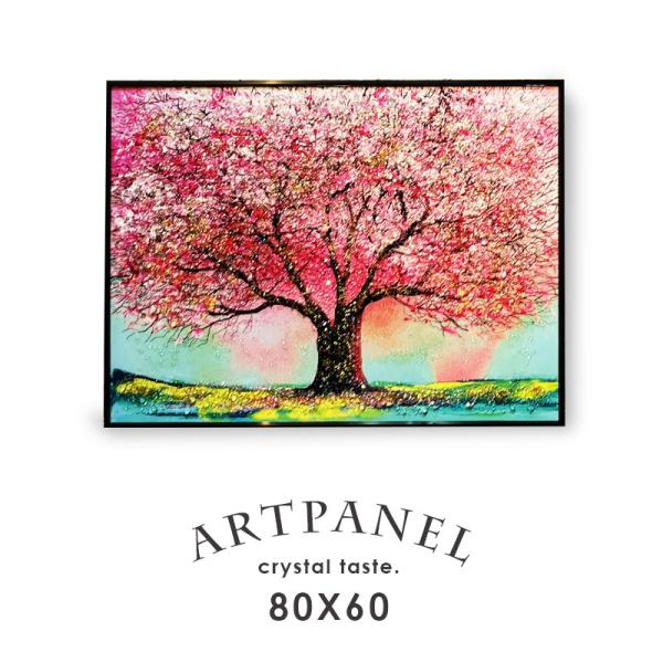 アートパネル 60×80 水晶絵 KH1712 桜 さくら 自然 壁掛けパネル 絵 玄関 インテリア ギフト モダン おしゃれ