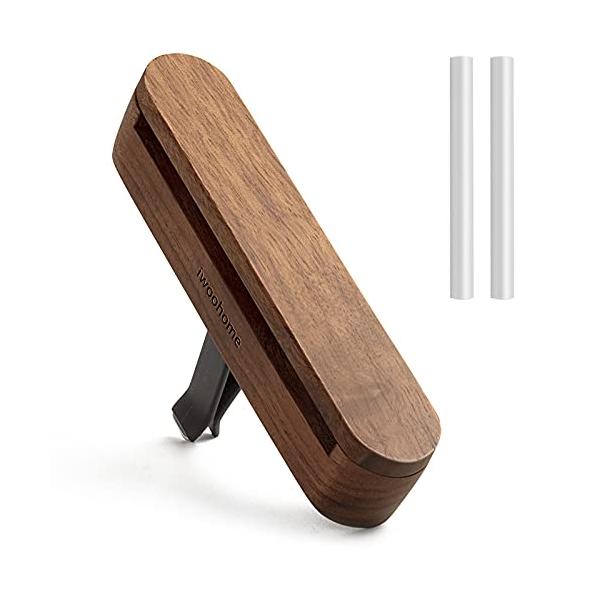 アロマディフューザー 車用 クリップ 重要な改良天然ウッド使用 車 芳香剤 容器 アロマストーン ティンバーカーディフューザー 1本