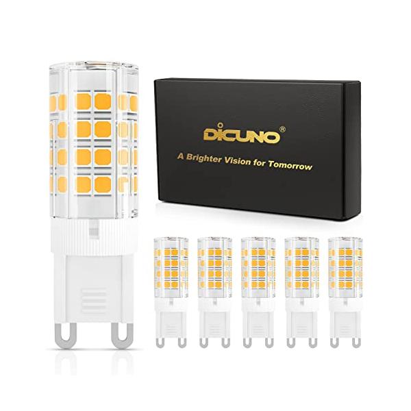 DiCUNO G9 LED電球 ハロゲン電球 40W相当 4W 450lm 非調光 セラミック 電球色 3000K 省エネ 6個入り