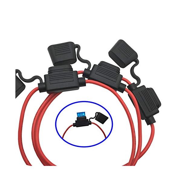 J-base 自動車用 平型 ヒューズホルダー コード付き 防水タイプ 3個セット