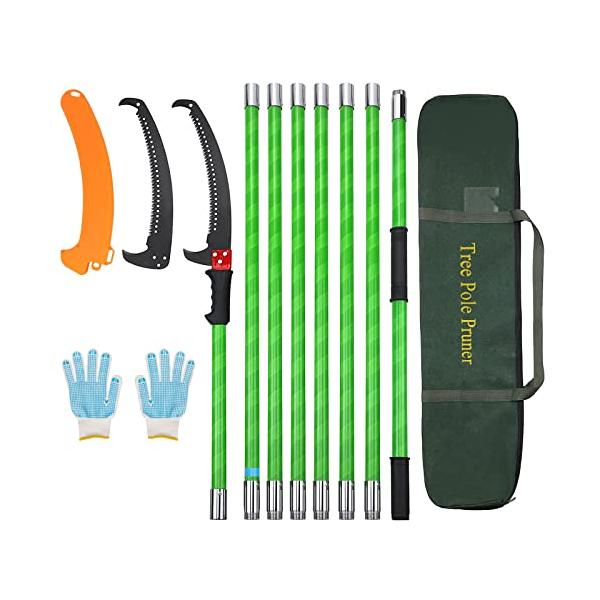 耐久性のある素材：高枝鋸の刃は耐久性のある合金鋼でできており、簡単に曲がったり折れたりすることはない。 エポキシ樹脂ポールは軽量で耐荷重が高く、絶縁もあります。効率的な刃：高枝切の鋸刃は、鋭利な3面の研削歯が付属しており、スムーズで楽に切断...