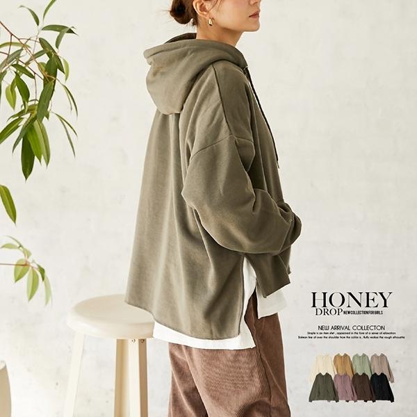 Sale期間限定価格 裏起毛スリットルーズスウェットパーカー レディース トップス プルオーバー オフィスカジュアル シンプル 秋 冬 暖かい Ninaetlina 通販 Yahoo ショッピング