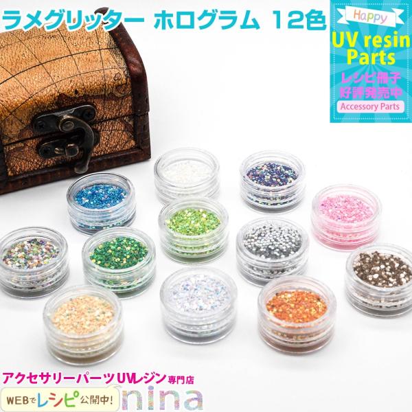 ラメグリッター ホログラム 12色 ラメ グリッター 手作り 手芸  