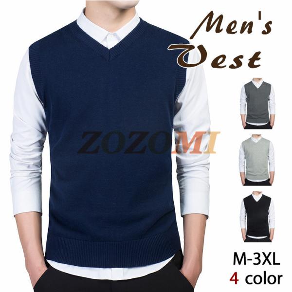 ベスト ニット プルオーバー セーター ノースリーブ Vネック コットン 無地 春 秋 冬 大きいサイズ 暖かい メンズ 男性 着心地 ストレッチ 大きいサイズ Zozomi 通販 Yahoo ショッピング