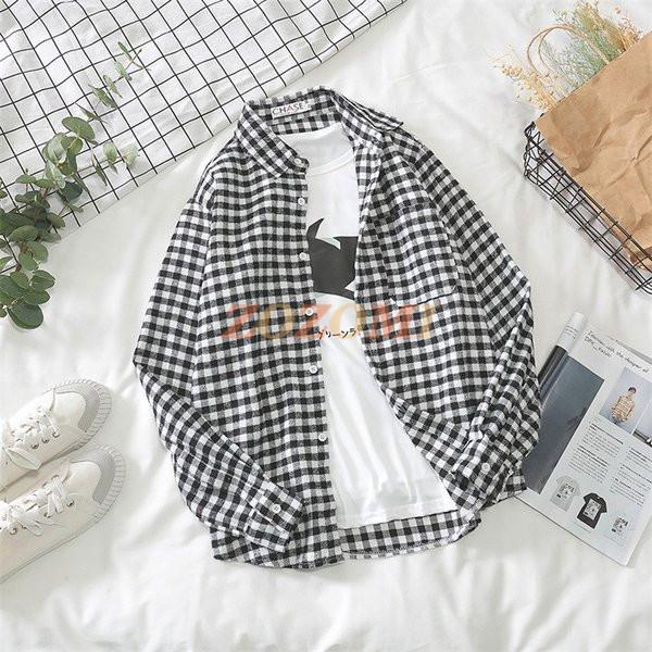 メンズ シャツ カジュアルシャツ チェック柄 長袖 ボタン留め 白黒 春夏 おしゃれ 男子トップス Rio12 K7mesc35 Zozomi 通販 Yahoo ショッピング