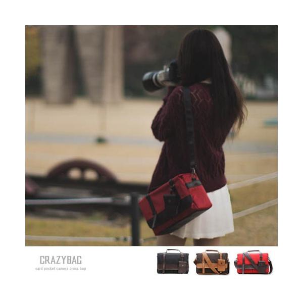 CRAZYBAG card pocket camera cross bag カメラ クロスバッグ 3colors おしゃれ ショルダーカメラバッグ メンズ レディース 男女兼用