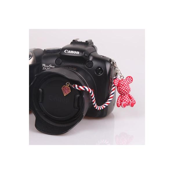 『スマートレターOK!』レンズキャップ ストラップ 11cm 少女 lens cap strap 紛失防止 クマ型 フィギュア ベア おしゃれ かわいい カメラ女子