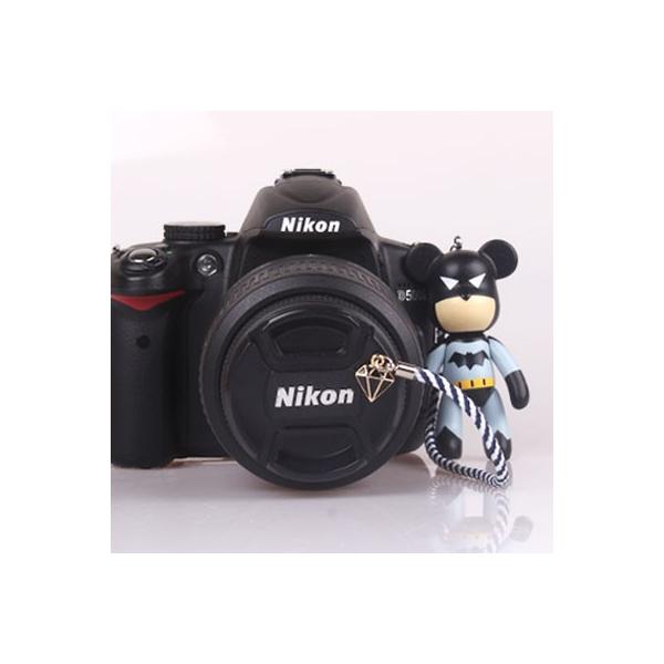 『送料無料』レンズキャップ ストラップ 11cm バットマン ダイヤ lens cap strap 紛失防止 クマ型 フィギュア ベア おしゃれ かわいい カメラ女子