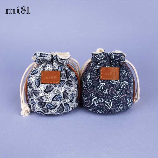 クリックポストOK! ポーチ mi81 Cotton Printed Pouch S 2colors MD01CL/IL コットン カメラポーチ レンズポーチ おしゃれ かわいい 巾着