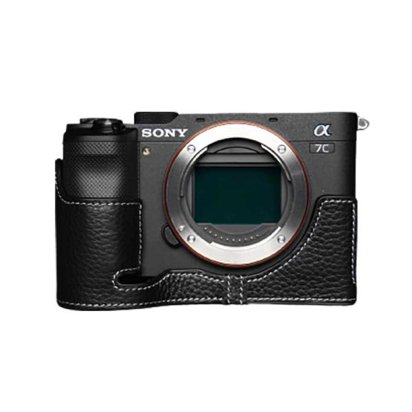 TP Original SONY α7C 専用 レザー カメラケース Black ブラック おしゃれ 速写ケース TB06A7C-BK