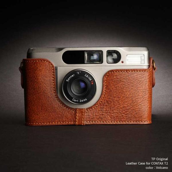 CONTAX T2 ケース付き TP Original Contax T2 専用 レザー カメラケース Volcano ボルケーノ