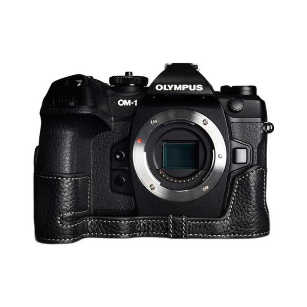 オリンパス OLYMPUS OM SYSTEM OM-1 専用 レザー ケース Black