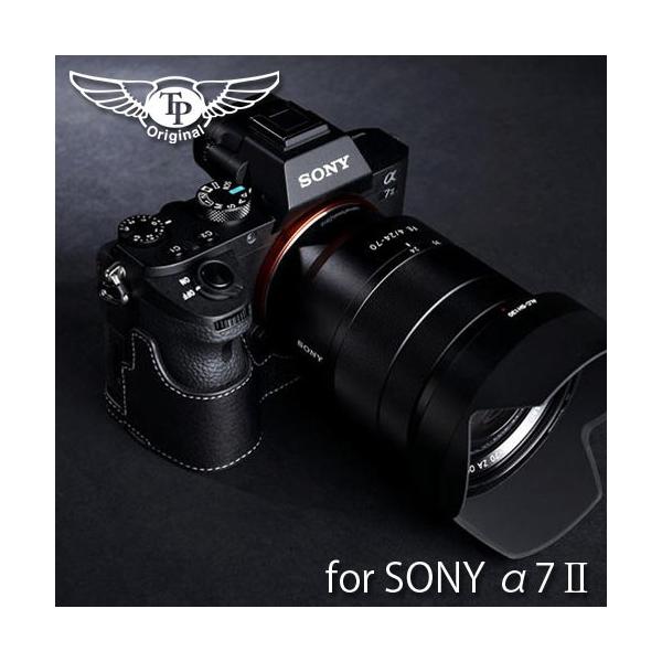 TP Original ティーピー オリジナル Leather Camera Body Case レザーケース for SONY α7SII/α7RII/α7II おしゃれ 本革 カメラケース Black(ブラック)