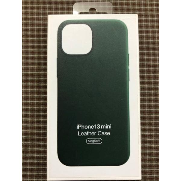 新品 iPhone 13 mini レザーケース　セコイアグリーン