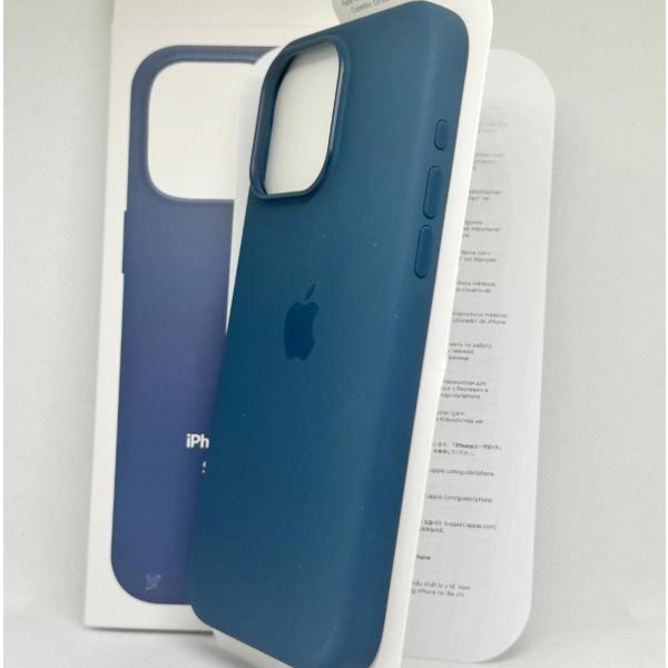 新品 iPhone15pro max シリコンケース ストームブルー