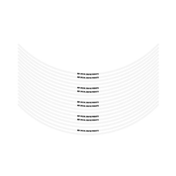 【商品概要】汎用品 二輪車用リムサイズ:17インチカラー:ソリッドタイプ ホワイト 【MDF 文字有り】ライン幅:4mm付属品:MDFロゴステッカー5枚、予備デカール2枚、貼付け説明書【商品説明】【商品詳細】ブランド：エムディーエフ(Mdf...
