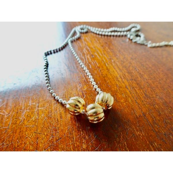 仁尾彫金『ゴールドみかん玉ネックレス3ピース』ハンドメイド222b 
