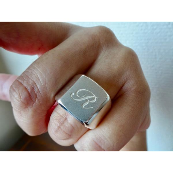 仁尾彫金『印台文字彫りリング2』ハンドメイド369 niokin_epr369s