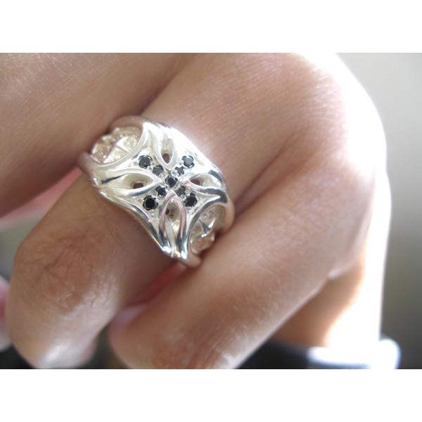 仁尾彫金『ギャラクシークロスブラックダイヤヘッド』ハンドメイド434