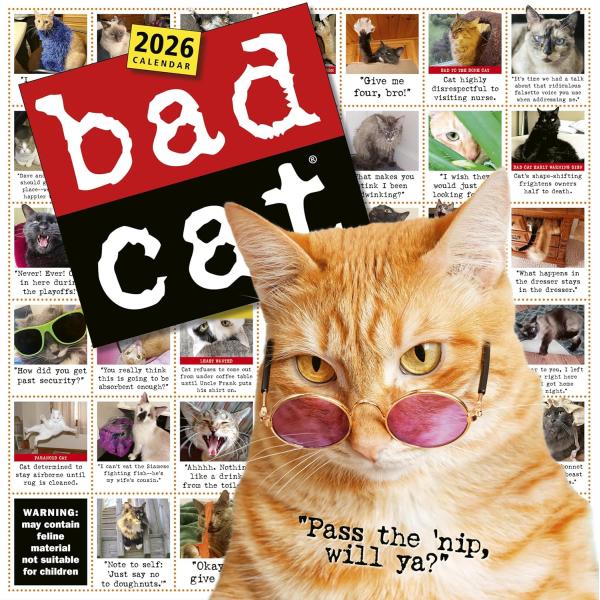 2026年度版カレンダー】BAD CAT WALL CALENDAR 2026 猫【言語：英語