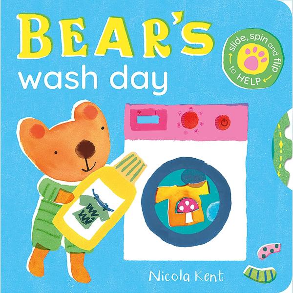 BEAR'S WASH DAY（英語絵本）ニコラ・ケント　おてつだい　お洗濯　ボードブック　外国の絵本　1 〜 3 歳