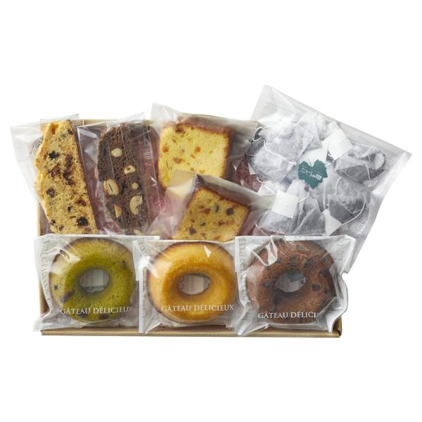 内容量:ぶどう紅茶(15P入)×1、ビスコッティ(2種)×各1、フルーツパウンド×1、オレンジパウンド×1、焼きドーナツ(3種)×各1温度帯:常温アレルギー表示:乳成分、卵、小麦、大豆、オレンジ、くるみ、カシューナッツ、アーモンドメーカー名...