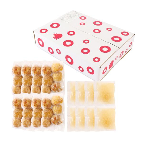 原材料:【明石焼】鶏卵(国内産)、真蛸(兵庫県明石産)、小麦粉(小麦(国産))、澱粉、醤油、植物油脂/調味料(アミノ酸等)、(一部に卵・小麦・大豆を含む)【だし汁】魚介エキス(国内製造)、醤油、みりん、清酒、食塩、砂糖、かつおぶし、さばぶし...