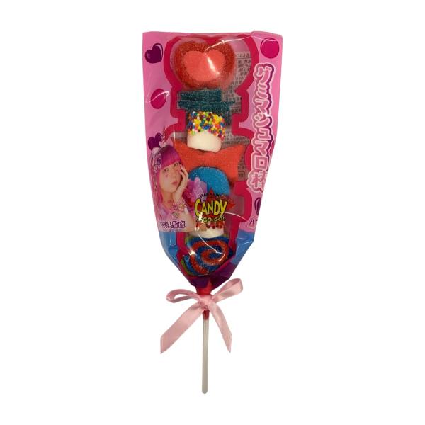 原材料:砂糖、グルコースシロップ、ぶどう糖、小麦全粒粉、麦芽シロップ、ゼラチン、異性化糖、コーンスターチ、にんじんパルプ、植物油脂、食塩、デキストリン／加工デンプン、クエン酸(Na)、ソルビトール、香料、リンゴ酸、糊料(アラビアガム)、着色...