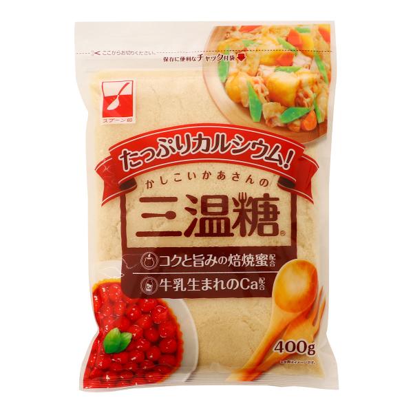 砂糖 DM三井製糖 かしこいかあさんの三温糖 400g /砂糖 国産 三温糖 砂糖加工食品 焙焼蜜 カルシウム スプーン印 チャック付き 料理 お菓子作り