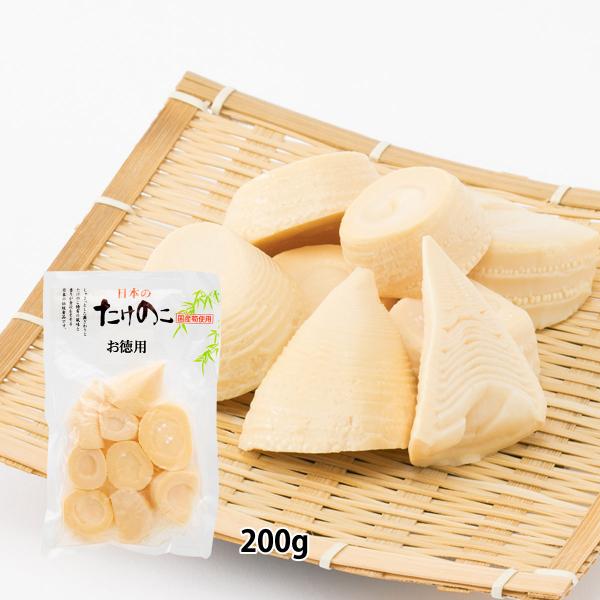 内容量:200g原材料:たけのこ(孟宗竹)◆商品説明◆九州産の新鮮なたけのこを使用し、水煮にしたものです。シャキッとした歯触りとたけのこ特有の香りをお楽しみいただけます。下処理をせずすぐに料理に使うことができます。そのままお好みの大きさにカ...