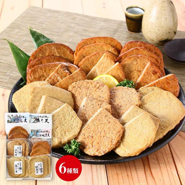 かまぼこセット 岸上蒲鉾 地魚天セット 6個(日向灘あじ天 4枚、日向灘