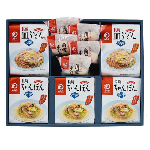 産地:日本内容量:冷凍ちゃんぽん 350g(めん 140g、具材 175g、スープ 35g)×3、冷凍皿うどん 263g(具材 175g、めん 60g、スープ 28g)×2、角煮まんじゅう×5温度帯:冷凍アレルギー表示:小麦、えび、大豆、鶏...