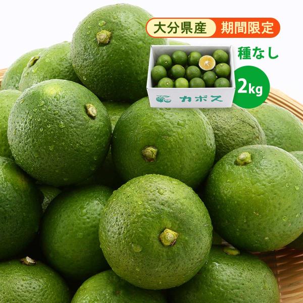 種なしかぼす オレンジ農園 種なしかぼす 2kg 【発送時期:9月上旬〜順次発送】/種無 大分県産 カボス 柑橘 国産 季節限定 青果 産地直送 2kg 予約販売 送料無料