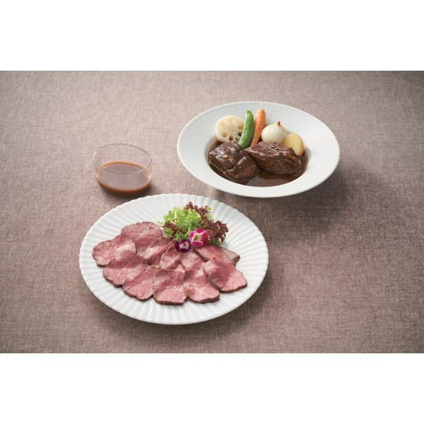 「ブラッセリートモ　黒毛和牛のローストビーフとビーフシチュー」　しっとりとしたやわらかな黒毛和牛ローストビーフと、まろやかでコクと芳醇な香りの黒毛和牛ビーフシチューの詰合わせです。食卓の1品として是非ご賞味ください。　G0002_25_07