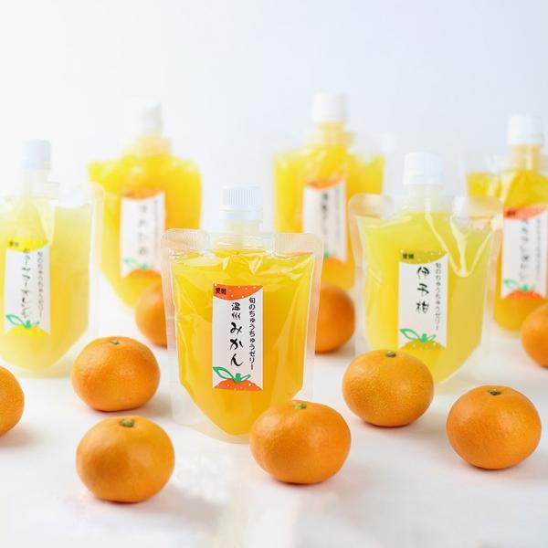 【果汁たっぷり。1個にみかん果汁12玉分】「旬のちゅうちゅうゼリー きまぐれセット」は、第2回ニッポン全国ご当地おやつランキング（2011年）でグランプリを受賞したゼリー飲料です。愛媛産柑橘をふんだんに使い、柑橘のプロである田那部青果が本気...