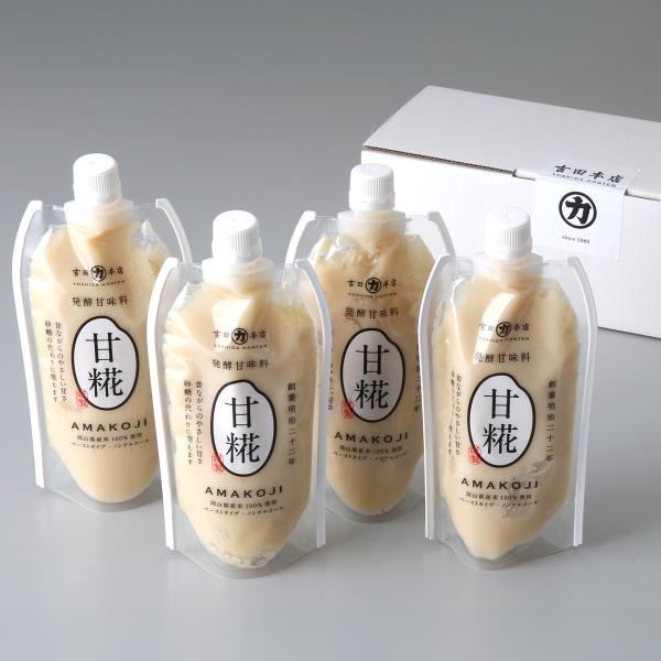 明治22年創業の老舗醸造所がお届けする「岡山 吉田本店 甘糀 ペースト 発酵甘味料」です。米糀由来のやさしい甘さの甘糀です。砂糖の代わりにご使用いただけます。パンに塗ったり、ヨーグルトに混ぜたりしても美味しくお召し上がりいただけます。カロリ...