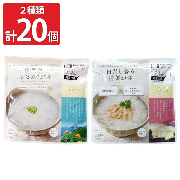 新潟 ヒカリ食品 レンジ対応 おかゆ 詰め合わせ 2種計20個 レトルトお粥