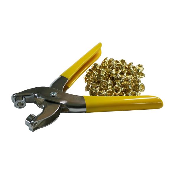 角利(KAKURI) ハトメパンチ 7mm ハトメ100個付 厚紙 布 ビニール レザー 皮革 穴 補修 補強 修理 21125