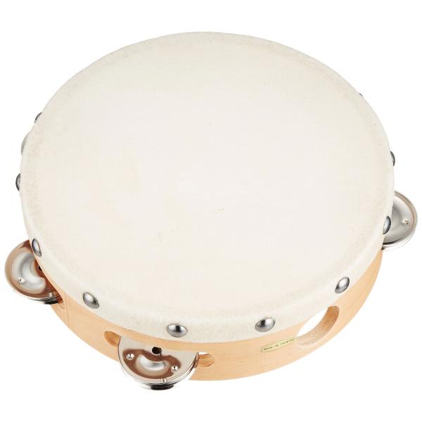 学校でも使用される。 キクタニ 皮付きタンブリン 18cm TMB-18 ナチュラル