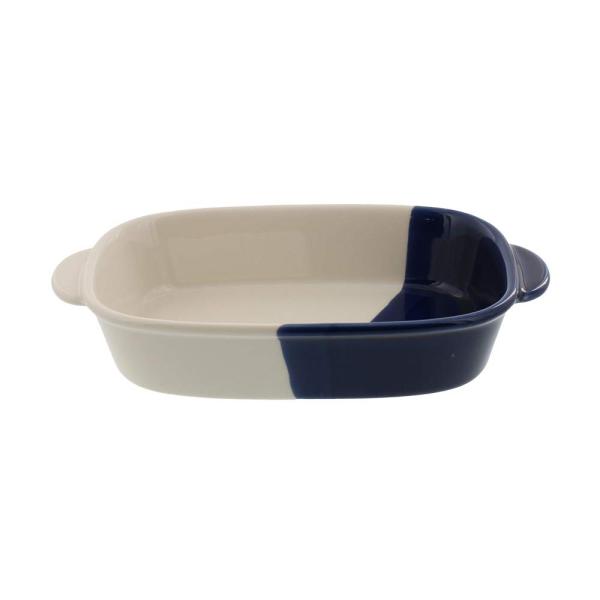 EAST table(イーストテーブル) グラタン皿 長角 18cm ネイビー バイカラー minoruba 日本製 オーブンウェア オーブン可 食洗