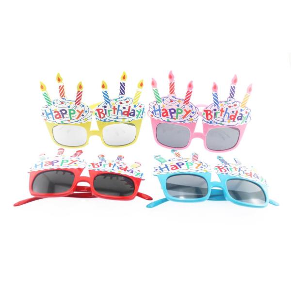 navire ケーキの形 Happy Birthday パーティー サングラス バースデー バースデーケーキ 型 カラフル 4色 セット