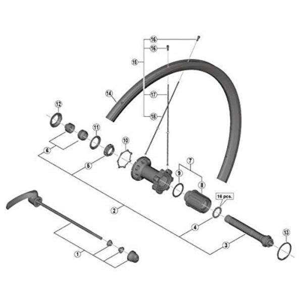 シマノ (SHIMANO) リペアパーツ ハブ軸組立品 (玉間130mm) WH-RS700-C30-TL-R Y0D298030