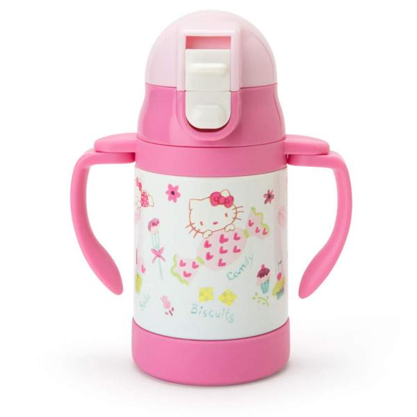 サンリオ(SANRIO) サンリオ 子供用 水筒 ストローマグ 250ml 直飲み ワンタッチ ステンレス ボトル ハローキティ キティちゃん hel