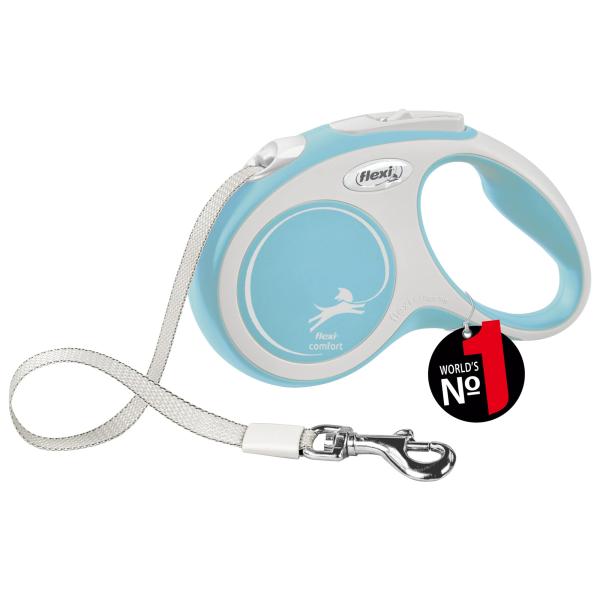 他サイト： フレキシリード (flexi) 伸縮リード ニューコンフォート テープ S(15kg未満) 5m ライトブルー [犬用リード] 日本正規品の商品画像