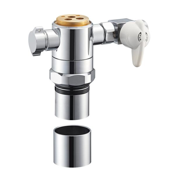 SANEI(サンエイ) シングル混合栓用分岐アダプター K87121系用 湯水分岐 分岐口回転式 B98-AU5 シルバー